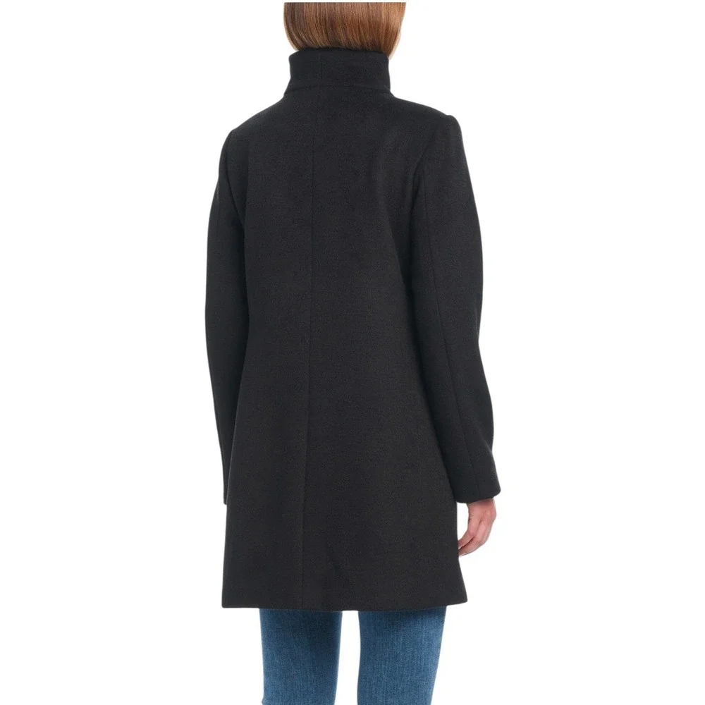 Kate Spade New York Black High Neck Wool Blend Coat Women's XL NWT - $348‎